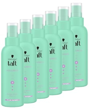 Schwarzkopf Taft Föhn-Spray Volumen (6 x 150ml), Haltegrad 3, Föhnspray für alle Haartypen, Volumenspray, vegane Formel*