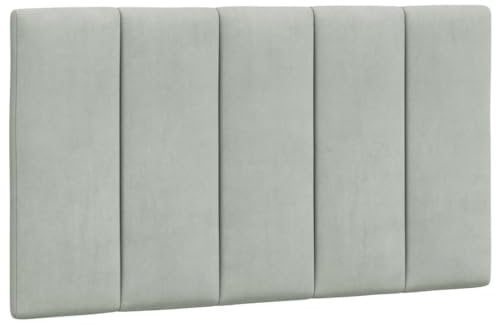 vidaXL Kopfteil-Kissen Hanko Hellgrau 90 cm Samt