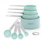Rightox Measuring Spoons & Cups Set - Stainless Steel Handle Kitchen Utensil Set of 8 Multicolour (8 Pieces Green)