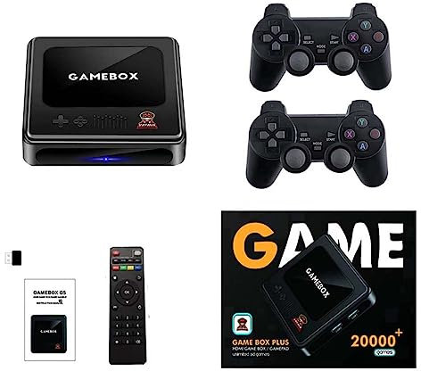 ATHUAH Game Box Consola de Juegos de TV Retro G10 HD Mini Plug and Play Home Retro Arcade con 2 Controladores inalámbricos, 15000 Juegos Integrados-Consola de Juegos de código Abierto 128G