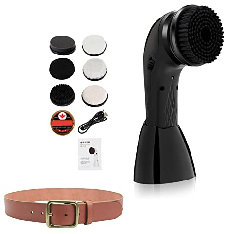 1 máquina para lustrar zapatos, pulidora de zapatos negra, limpiador de polvo para lustrar zapatos | Limpiador de polvo con cepillo multifuncional para zapatos con interfaz USB, kit de cuidado de zapa
