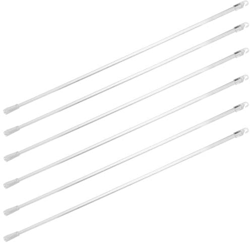 Yardwe 6Pack Blind Wand 21 Inch Vertical Blind Wand Rod Replacement Clear Blind Tilt Wand with Hook and Handle for Window Opener Accessory