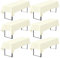 Pesonlook 6er-Pack Biertisch Tischdecke, beige Biertischdecke, 260 x 110 cm Bierzeltdecke, strapazierfähige Polyester-Tischdecke, waschbare Tischdecke für Gartenparty, Geburtstagsfeier (Beige)