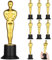 GeeRic Lot de 8 Trophées d'or, Mini-Coupes en Plastique Style Oscar avec Base pour Décoration de Fête, Cadeau, Compétition, Sport