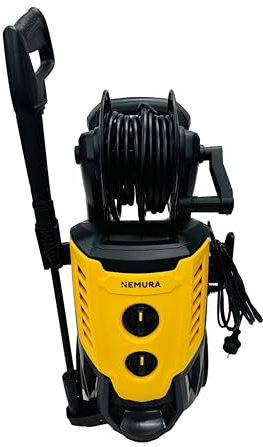 Nemura Nettoyeur Haute Pression - Puissance de 2400 W - Pompe en Aluminium 138 Bars - Tuyau de 5 mètres - pour Tous Types de Nettoyage - Système d'arrêt Automatique - Marque Française