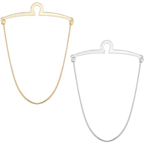 Hobbspring Chaînes de cravate pour homme - Chaîne de cravate à boucle unique en platine et or - Ensemble de pinces à cravate - Fermoirs à cravate pour mariages, anniversaires, banquets d'affaires