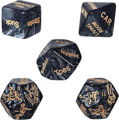 5-In-1 Multifunzionale Posizioni Gioco Dadi Classico In PlastiIT Nera Con Creativo Modello Di Azione Dadi Gioco, Adatto Per SITcchi E Giochi Di Partita Di ITrte, Regalo Di Coppia - D24-IT