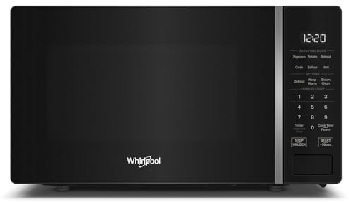 Whirlpool WMCS3018RB Countertop Microwave with Turntable 0.7 Cu. Ft, Steam Clean, 700 Watt Microwave, Black