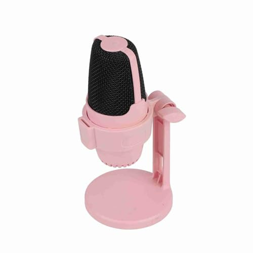 EIMSOAH USB Condenser Microphone Sound Effects for Gaming Studio Recording Live Streaming, RGB Light PC Mic for 7 8 10 11, 6.0,HarmonyOS 1.0, Plastic (Pink)