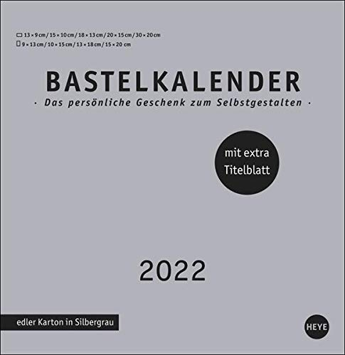 Bastelkalender silbergrau groß 2022