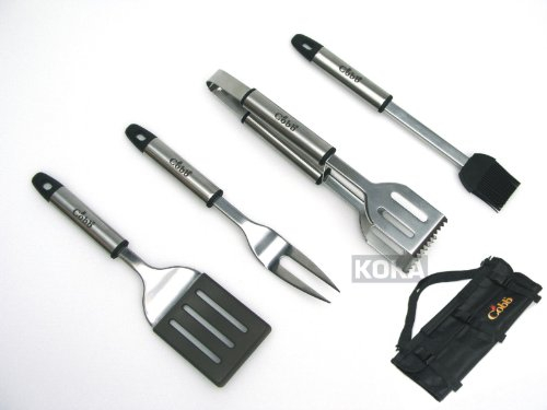 Cobb Grill Edelstahl Grillbesteck mit Tasche 4 Teilig