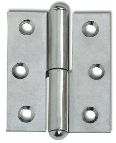 Möbelband gerade-Halbrundkopf,für stumpfe Türen links,50x40 mm,Stahl vernickelt