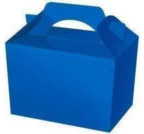 The Home Fusion Company 6 x Royal Blue Plain Party Boxes Food Toy Loot Lunch Cardboard Gift Wedding/Kids