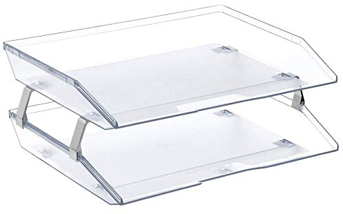 Acrimet Facility 2 Ebenen Briefablage Seiteneinschub, Letter Tray/A4, Desktop Datei Organizer, Kunststoff (Kristall Transparent)