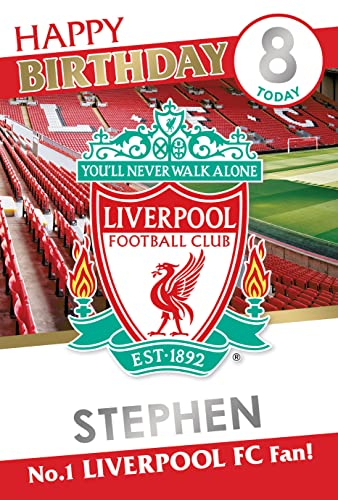Danilo Personalisierbare Geburtstagskarte mit Namen und Alter von Liverpool The Reds