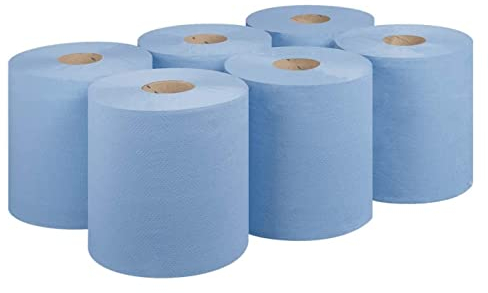 ASPECT Blue Roll Centrefeed 2 Ply Kitchen Rolls Embossed Pattern Paper Towels Strong and Absorbent Tissue Paper Blue Roll Wipe Away Perfect for Commercial & Kitchen Use