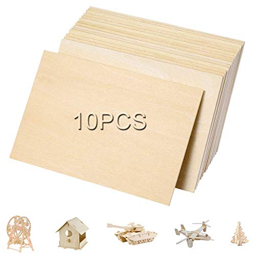 YCZCHE14 Holzplatte 10 Stück 150 x 100 x 3 mm Holz Sperrholz Platte für Holz Haus Flugzeugen Schiff DIY Handwerk Modellbau Pyrographie Kunst Laser-Gravur Schnitzen Malen
