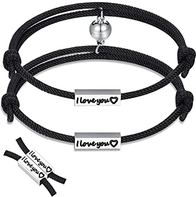 D Dongjiangjin Gift Pärchen Armband, Pärchen Paar Partner Geschenk für ihn, Magnet Armband Pärchen Partner Jahrestag Geburtstag Weihnachten Geschenk für Ihn Freund Freundin
