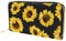 Dolyues Gelbe Sonnenblumen-Blumen-Blumenmuster-Frauen-Lange PU-Leder-Mappen-Geldbörse-Kreditkarten-Halter-Geld-Organisatoren-Geldbeutel