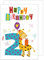Edition Seidel exklusive Premium Geburtstagskarte zum 2. Geburtstag mit Umschlag. Glückwunschkarte Kinder Junge Mädchen eine einzeln Karte (G2942 SW022)