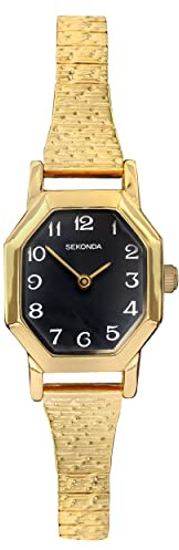 Sekonda Mila Women's Quartz Watch with Analogue Display 21 mm | Mineral glass crystal, expanding bracelet - no clasp needed, mother of pearl dial, ion-plated case