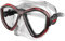 SEAC Unisex-Adult Symbol Made in Italy Zweiglas-Tauchmaske mit Einer 3D-Schnalle direkt am Maskenkörper, transparent/rot, Standard