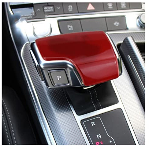 LANOBA Auto Styling Konsole Schaltgriff Rahmenabdeckung Kompatibel mit Audi A6 C8 A7 Autoinnenausstattung Schaltknauf Kopf Aufkleber Trim (Color : Red)
