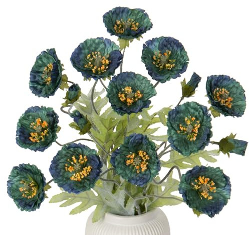 Briful 3er Set Künstliche Mohnblume Kunstblumen Wie Echt Dekoblumen Kunstzweige für Blumengesteck Party Home Décor Höhe 70cm, Blüte Ø 7cm