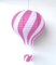Bunte Heißluftballon Lampions aus Papier als Deko für Geburtstag oder Party | Ø30cm, flammhemmend, mit Gondel und Metallbügel | Papierlampion Laterne Partydeko, Farbe: Rosa