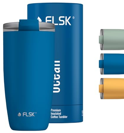 FLSK Tumbler – Premium coffee to go-Becher aus Edelstahl – 100 % auslaufsicher, BPA-frei & doppelwandig – hält 3 h heiß (ocean, 500 ml)