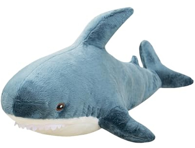 Cosiesnest 28cm Plüsch Hai Kissen, Plüschtier Spielzeug, weiches kuscheliges Hai Plüschtier, bequemes Schlafkissen Rückenkissen für Kinder Jungen Mädchen Geschenk Zimmerdekoration (Blau)