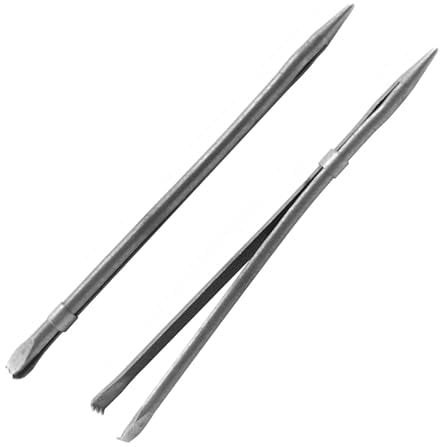 ALLCLEAN 2Pcs Sewing Leather Needle Manual Lacing Threading Single Prong Steel Needle LeatherCraft Tool Handmade Leather Needles for Hand Stitching-Stainless Steel Lacing Needles