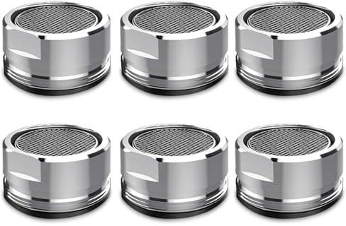 4 Pcs Water Saver Spout Filter Mesh Tap Head Faucet Aerator Replacement Parts Insert Nozzle DIY Kitchen Bathroom Shower Sink Basi 24mm Tool Regulator Flow Silver (6Pcs 24mm)
