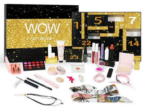 Beauty Adventskalender 2024 -Beauty Kosmetik Advent Kalender, 24 Geschenke Pflege Weihnachtskalender,Mädchen Haben Zu Weihnachten Jeden Tag Ein Überraschendes Beauty Produkt (24pcs, A)
