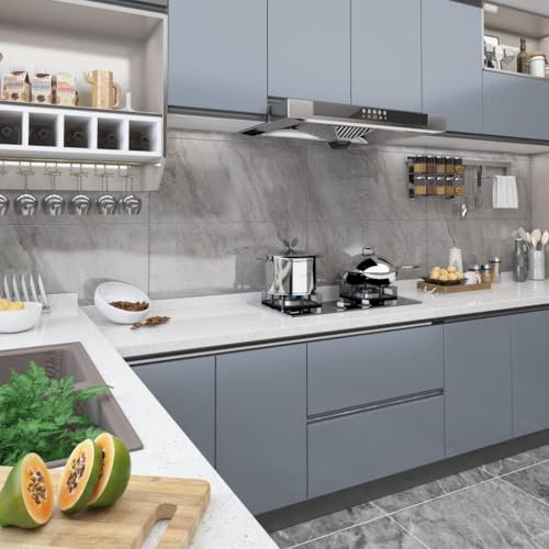 NQJIBUE Película autoadhesiva para muebles, PVC, 500 x 90 cm, color gris, decoración, tratamientos de ventanas, láminas para ventanas