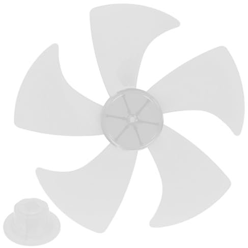 Fan Blades Replacement, Fan Blades, 14 Inch Plastic 5-Leaves Silent Replacement Lightweight for Household Stand or Desk Fanner, White