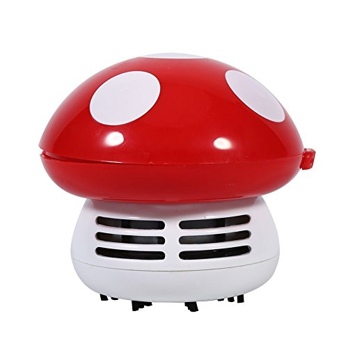 Kukyller Mini aspirateur de poussière de Table Mignon, Coin de Clavier de Bureau en Forme de Champignon, Mini balayeuse d'aspirateur de Bureau pour Bureau, 3,5 x 3,5 Pouces