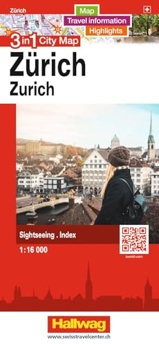 Zurich city Map: 3 in 1: Stadtplan, Reiseinformationen und Highlights! (3 in 1 City maps)