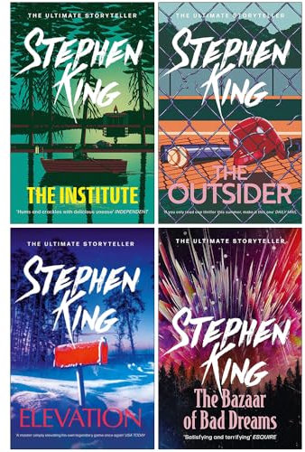 Stephen King 4 Books Collection Set (The Institute, The Outsider, Elevation, The Bazaar of Bad Dreams)