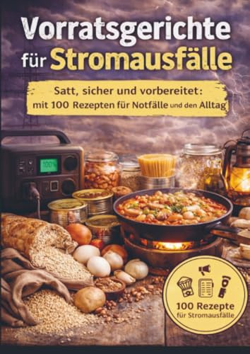 Vorratsgerichte für Stromausfälle :Satt, sicher und vorbereitet mit 100 Rezepten für Notfälle und den Alltag: Ein praktisches Geschenk für jede Vorratsküche