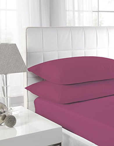 Easy Care Aubergine Einzigen Spannbetttücher