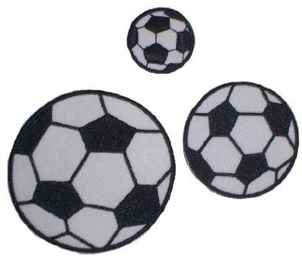 alles-meine.de GmbH 3-er Set Fußball Bügelbild Aufnäher Applikation Fussball Ball Tor Bälle Emblem - Fußballer Fußballspiel/Verein