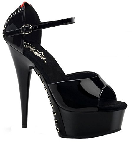 Higher Heels PleaserUSA Gogo Delight-660FH schwarz/rot Gr. 40