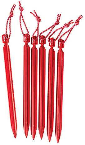 Msr - Mini Groundhog Stake Kit 6 Units, Red
