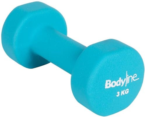 Hantel aus Gusseisen, bezogen mit Neopren, 3 kg, stoßfest und rutschfest, Einzelhantel, Fitnessstudio und HomeGym
