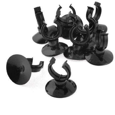 sourcing map Uxcell Suction Cup Holder Tube Airline for Aquarium, 20 mm, Black, 10 -Piece