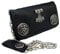 Biker Leder Geldbörse Wallet Farbe Schwarz mit Kette Keltik Knoten Thor Hammer