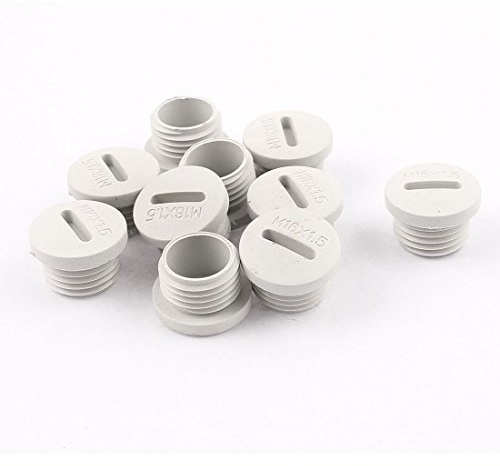 sourcing map 10ST Grau Nylon Rundkopf Verschlussstopfen Blindkappe Kappengewinde M16 x 8mm de