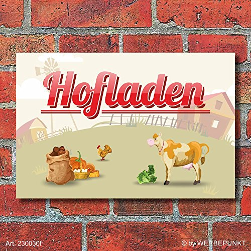 Schild Hofladen, 3 mm Alu-Verbund 600 x 400 mm