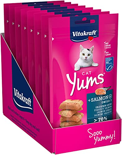 Vitakraft Katzensnack Cat YUMS Plus Lachs - 9 x 40g
